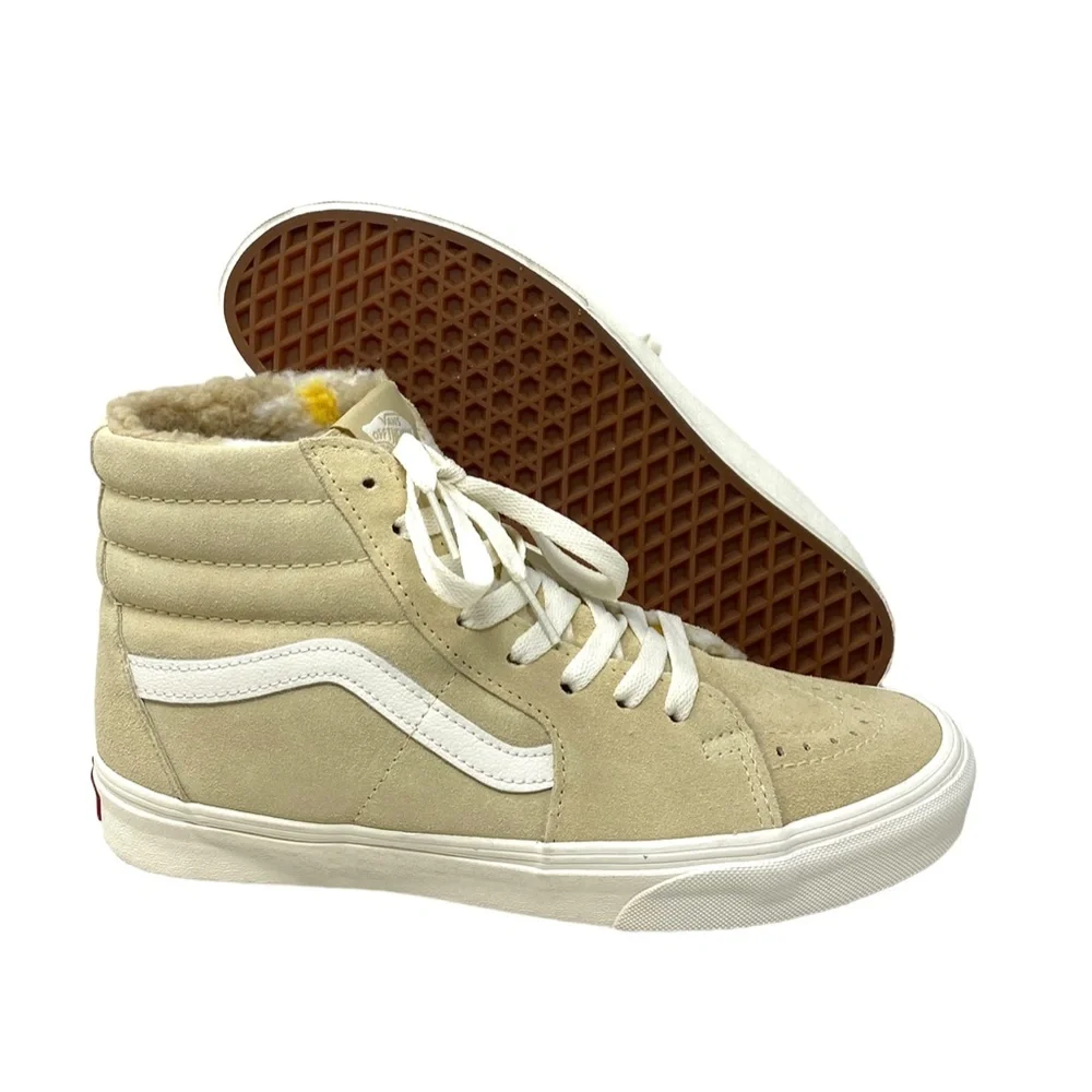 VANS Sk8-Hi Cozy Hug Biscotti Shoes Suede Sneakers Casual Women Size VN0A7Q5NBVV